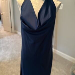 Banana Republic Deep Blue Halter Gown